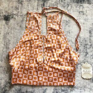 ALTARD STATE Checkered Floral Crop Top​